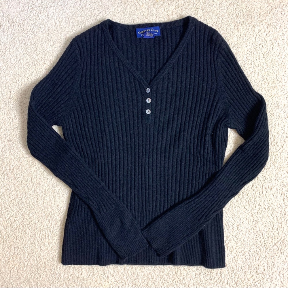 Charter Club 100% Cashmere Black Sweater